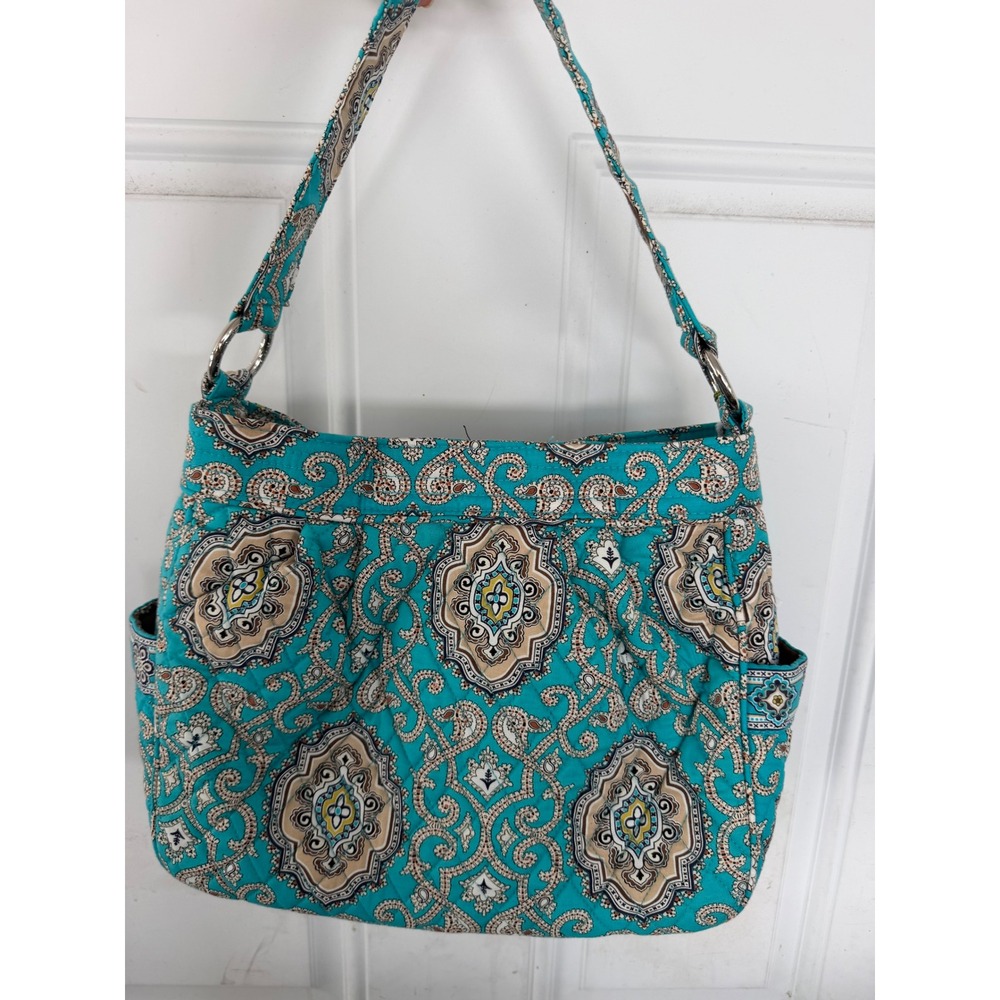 Vera Bradley Mediterranean Blue Paisley Quilted Cotton Shoulder Bag NWT
